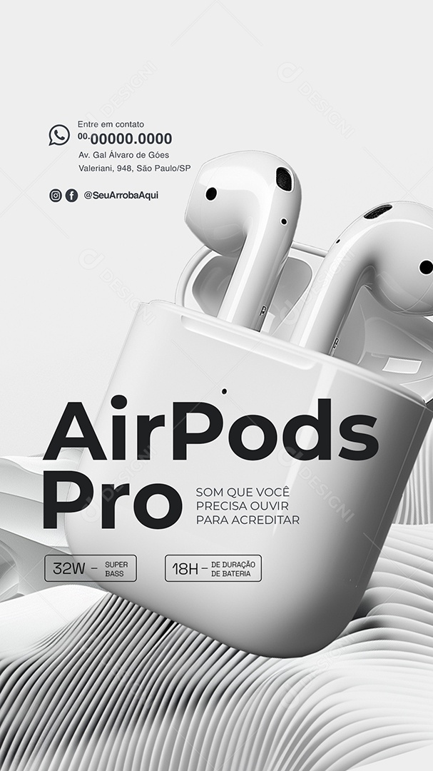 Story Loja da Apple Airpods Pro Social Media PSD Editável