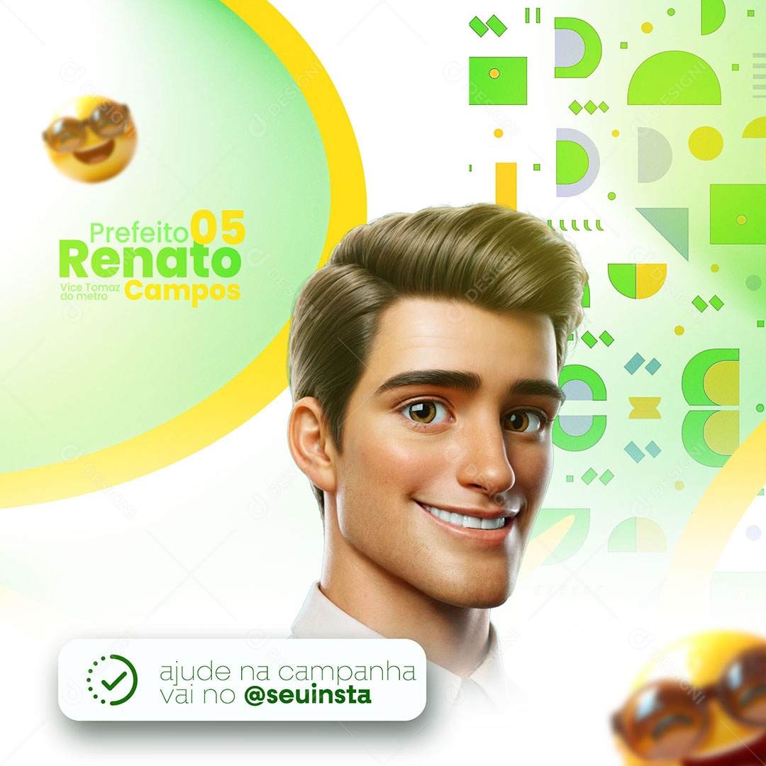 Prefeito Renato Campos 05 Social Media PSD Editável