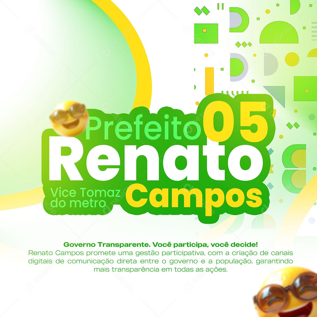 Prefeito 05 Renato Campos Social Media PSD Editável