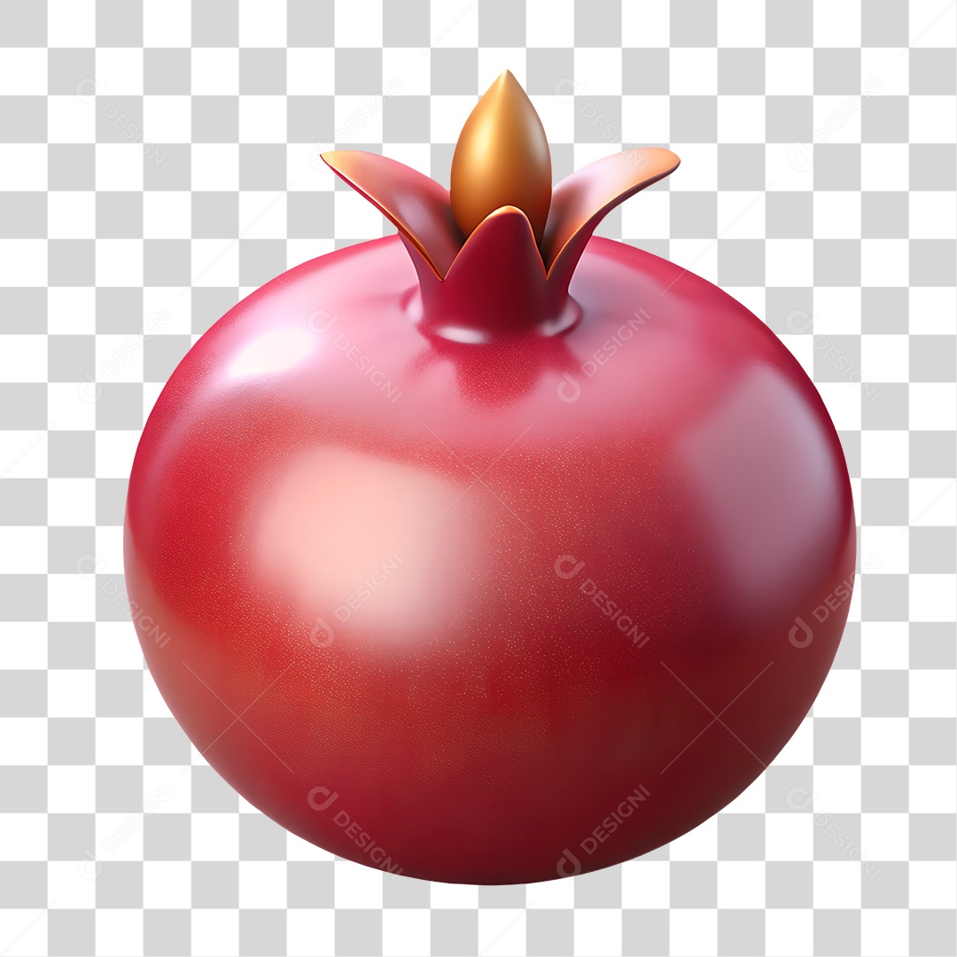Romã Elemento 3D para Composição PNG