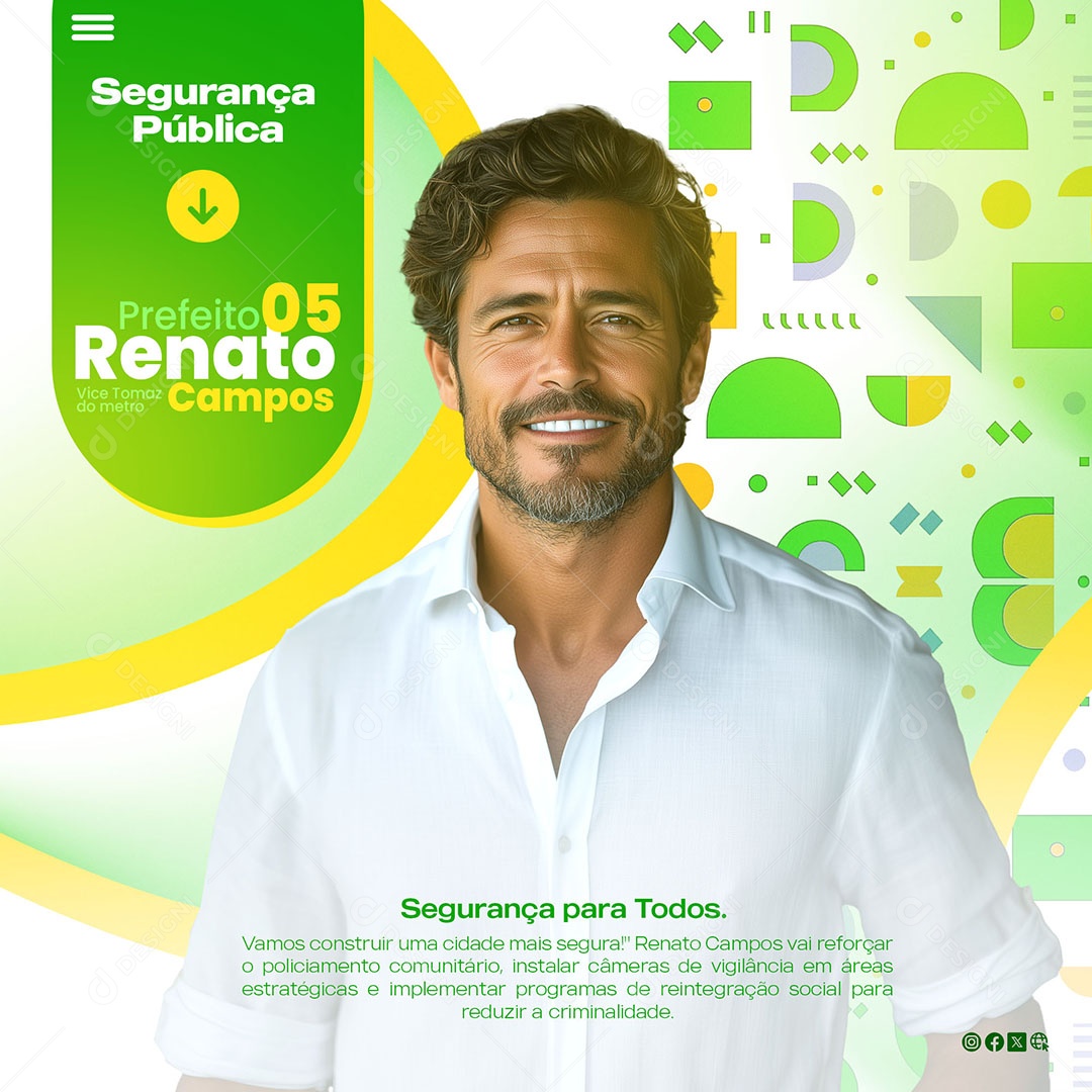 Segurança Pública Renato Campos Social Media PSD Editável
