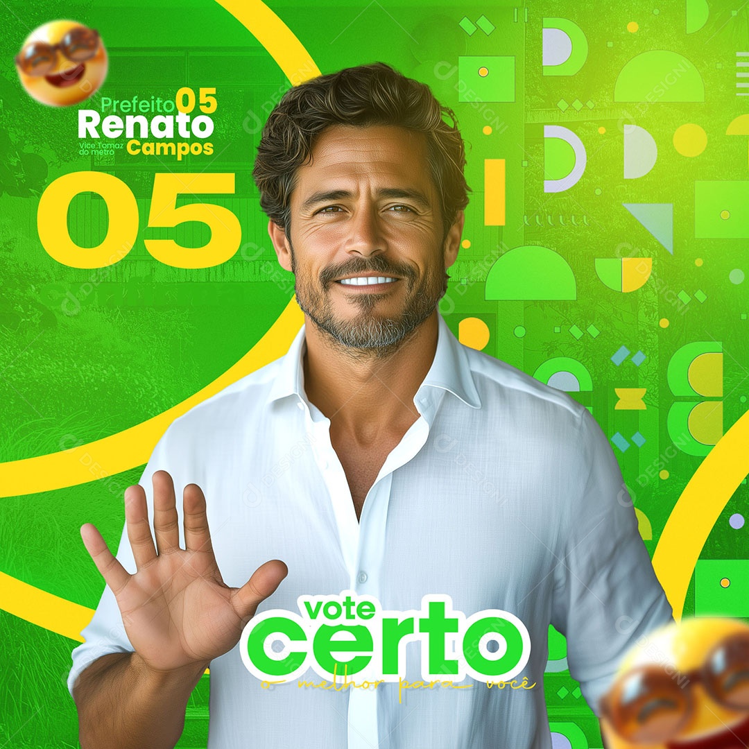 Vote Certo Renato Campos Social Media PSD Editável