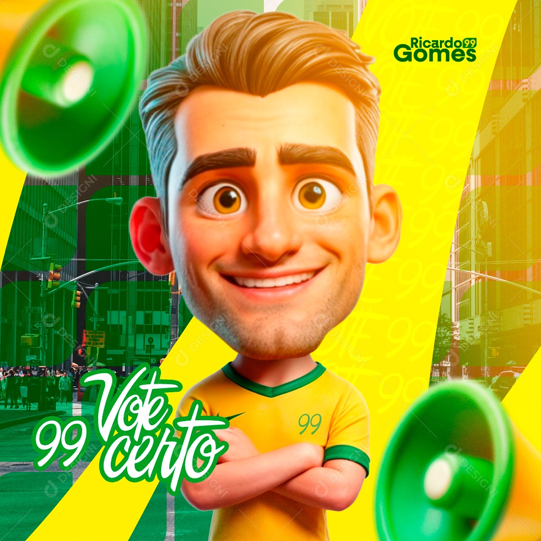 Vote 99 Certo Social Media PSD Editável