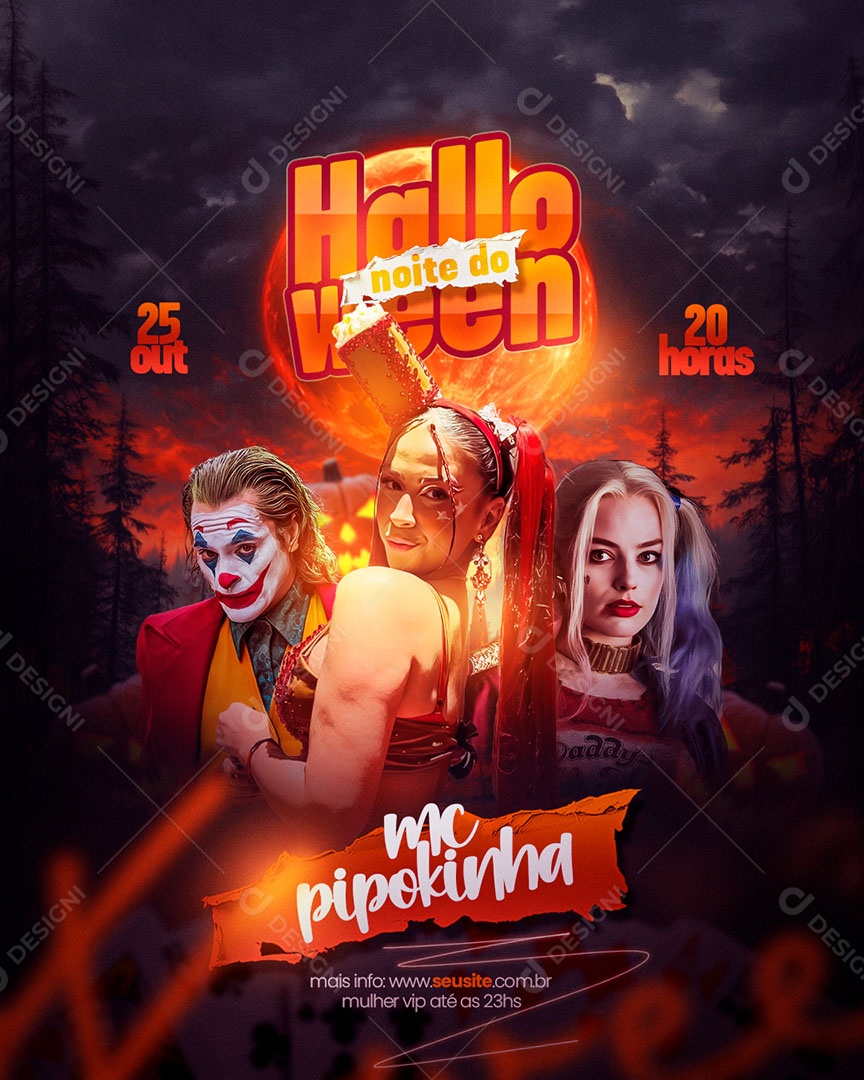 Feed Flyer Halloween Mc Pipokinha Social Media PSD Editável