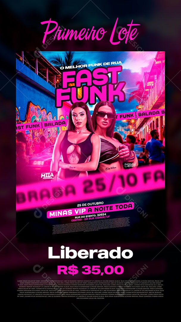 Story Flyer Fast Funk Social Media PSD Editável