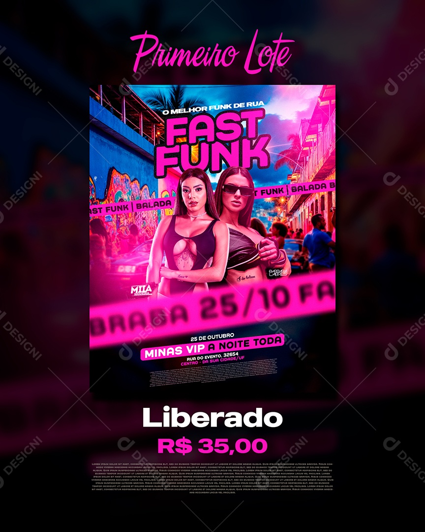 Feed Flyer Fast Funk Social Media PSD Editável