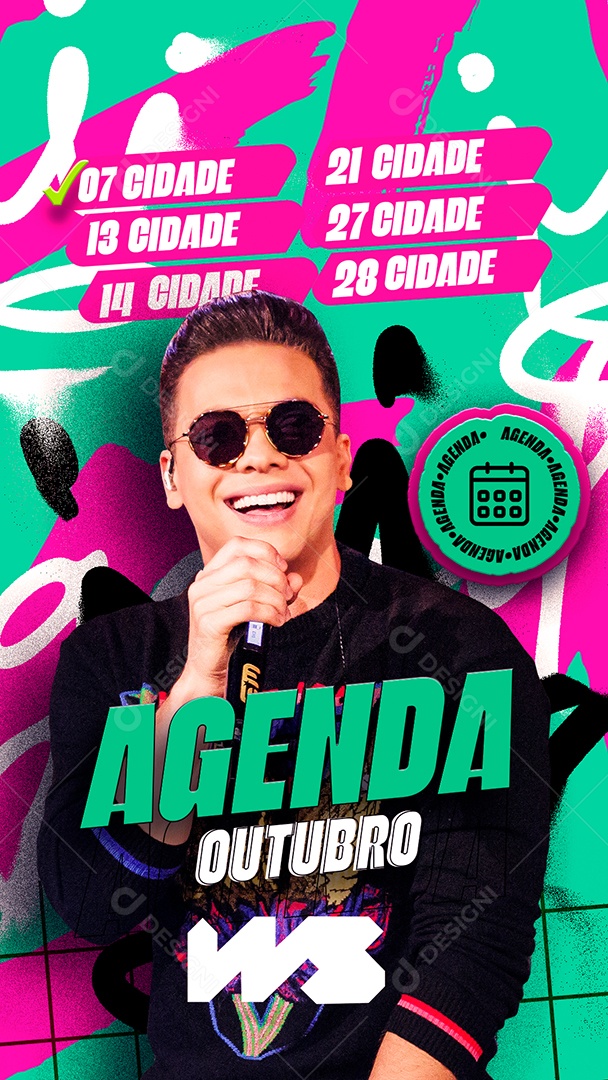 Social Media Story Flyer Agenda De Outubro PSD Editável