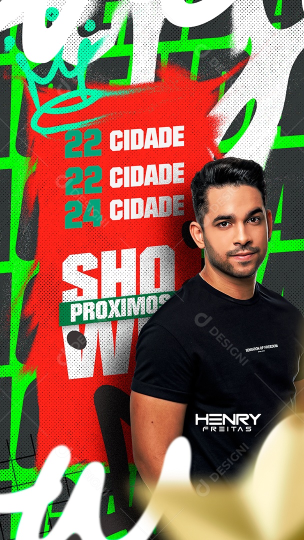 Story Social Media Story Flyer Agenda De Shows PSD Editável