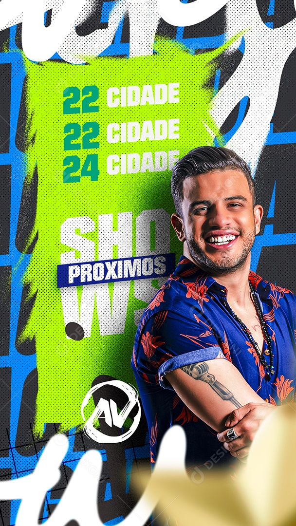Story Social Media Story Flyer Agenda De Shows PSD Editável