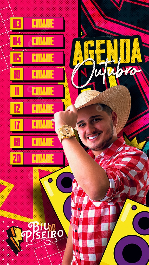 Social Media Flyer Agenda De Shows PSD Editável