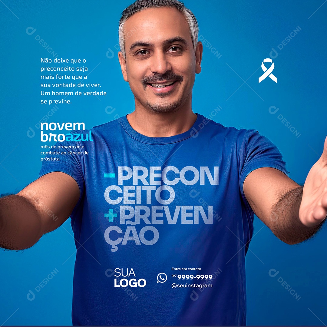 Novembro Azul Mês de Combate ao Câncer de Próstata Social Media PSD Editável
