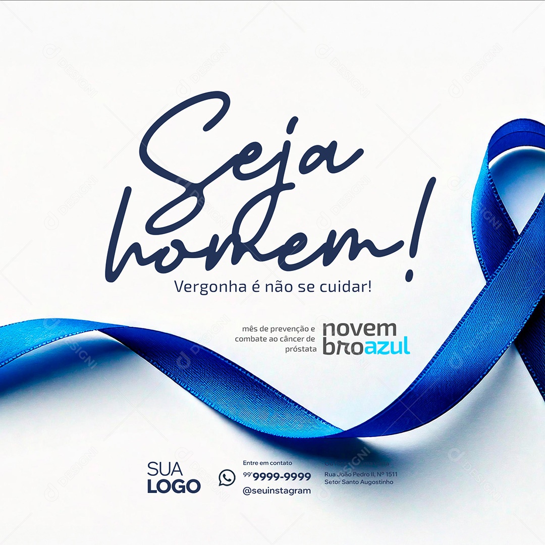 Novembro Azul Mês de Combate ao Câncer de Próstata Social Media PSD Editável