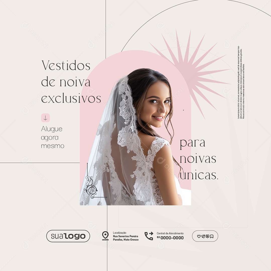 Roupas de Casamento Vestidos de Noiva Exclusivos Social Media PSD Editável