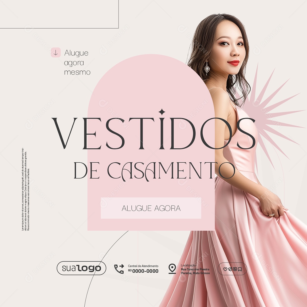Roupas de Casamento Vestidos de Casamento Social Media PSD Editável