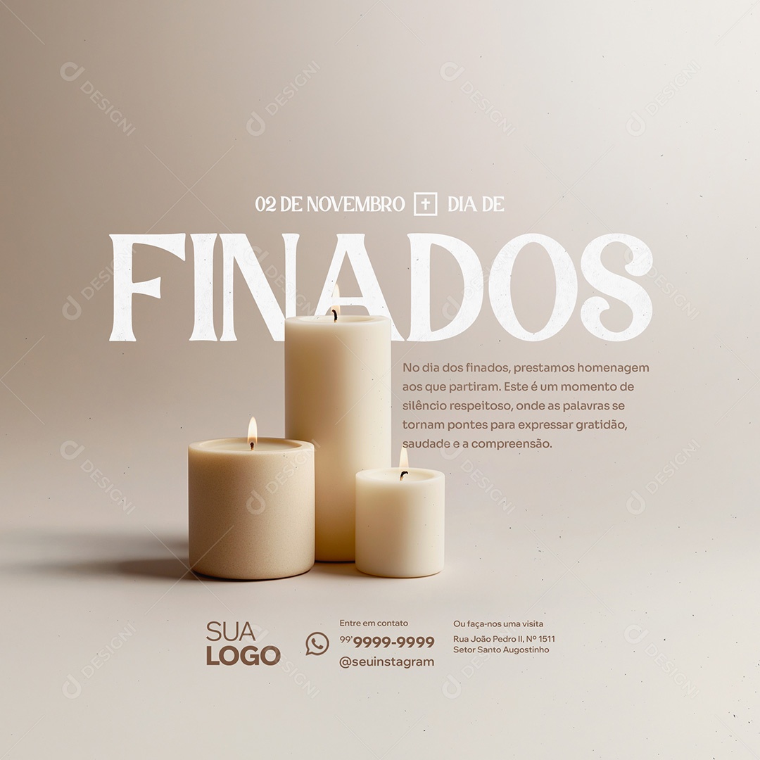 Dia de Finados 02 de Novembro Social Media PSD Editável