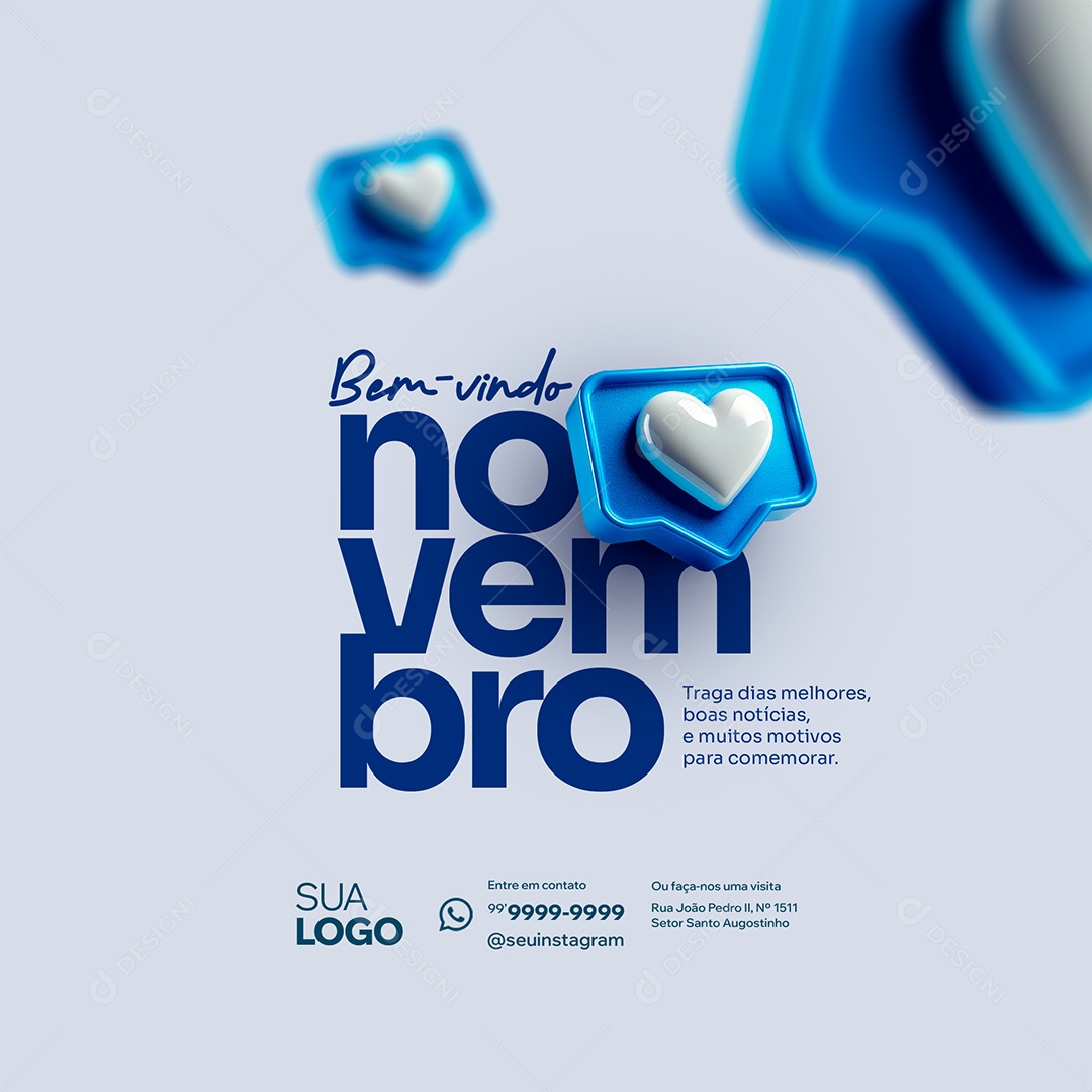 Bem Vindo Novembro Social Media PSD Editável