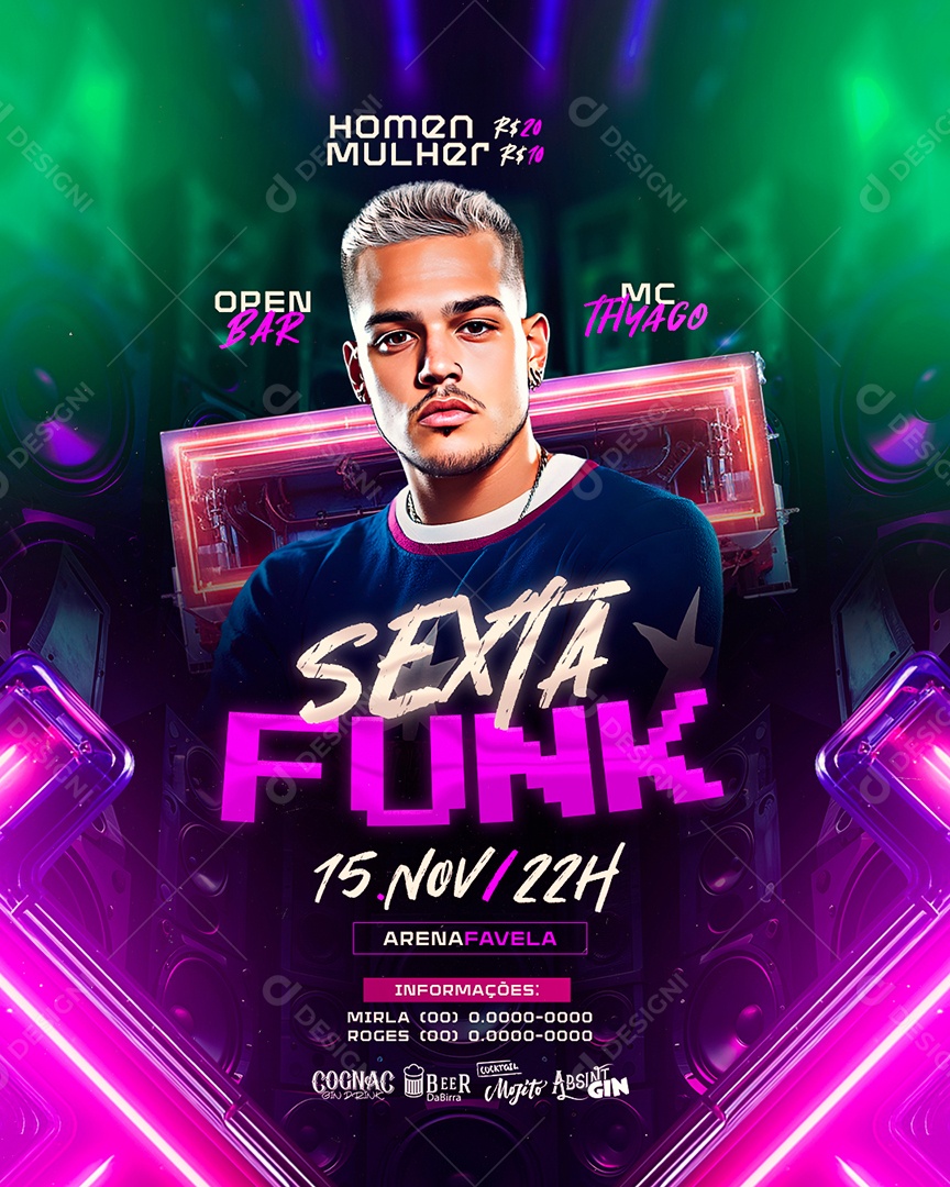 Flyer Sexta Funk Social Media PSD Editável