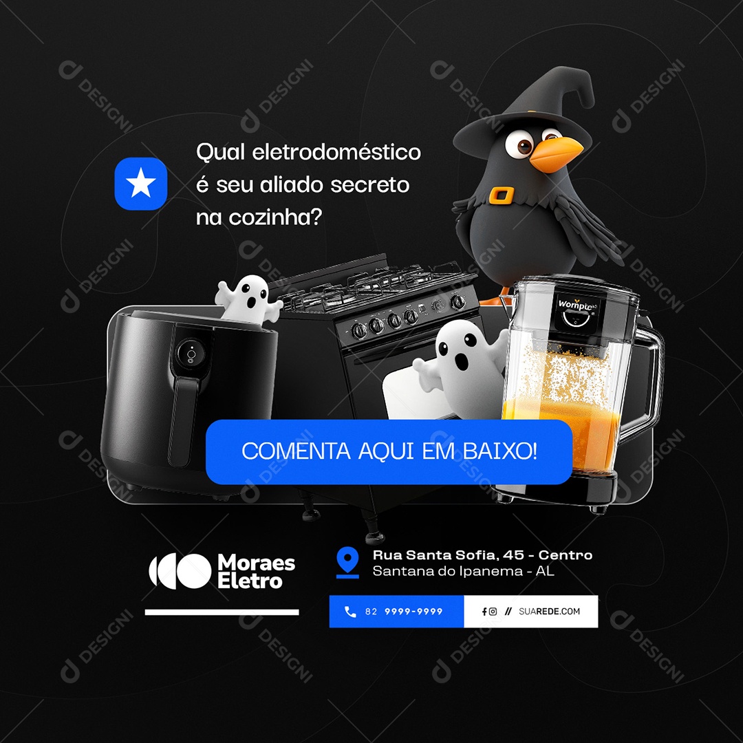 Loja de Eletrodomésticos Air Fryer Fogão e Liquidificador Social Media PSD Editável