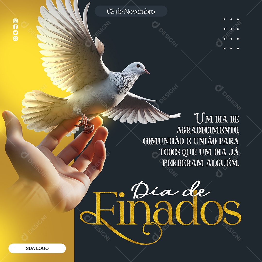 Dia de Finados Social Media PSD Editável
