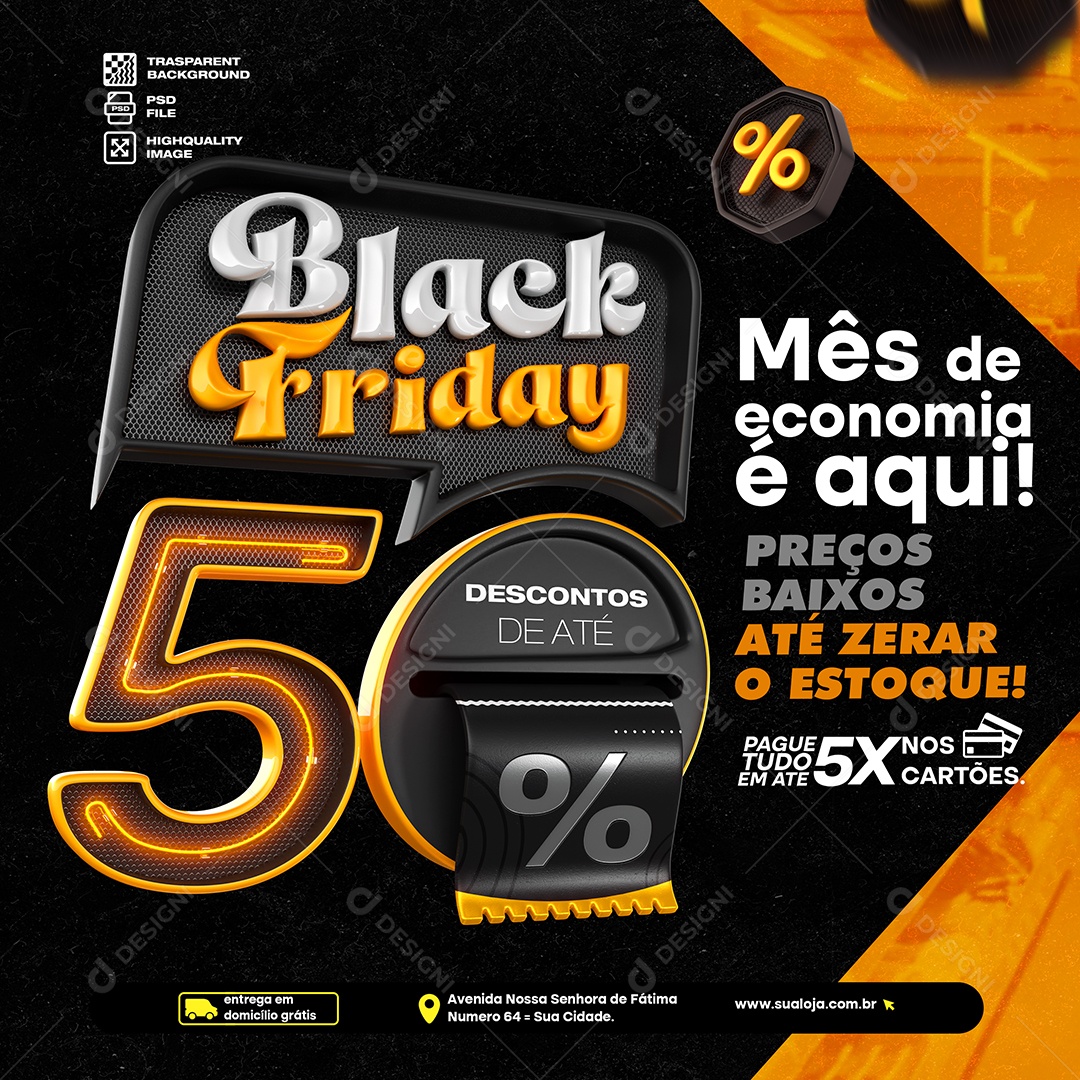 Black Friday Mês De Economia é Aqui Mês De Economia é Aqui Social Media PSD Editável