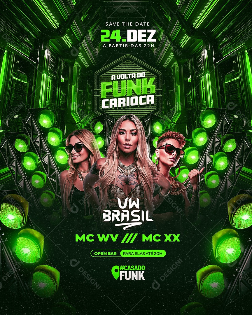 Flyer Funk Carioca Social Media PSD Editável