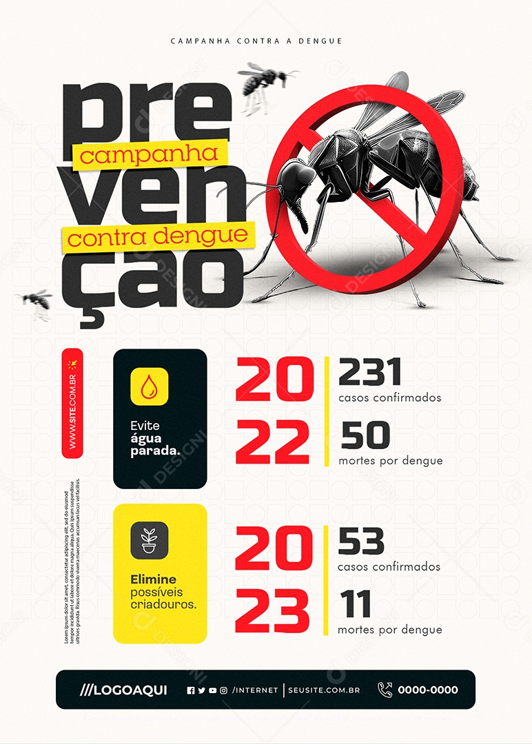 Flyer Campanha Prebenção Contra Dengue Social Media PSD Editável