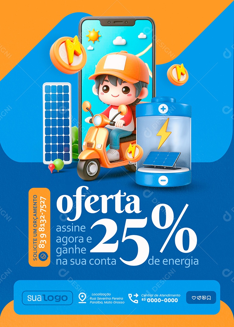 Flyer Energia Solar Oferta Social Media PSD Editável