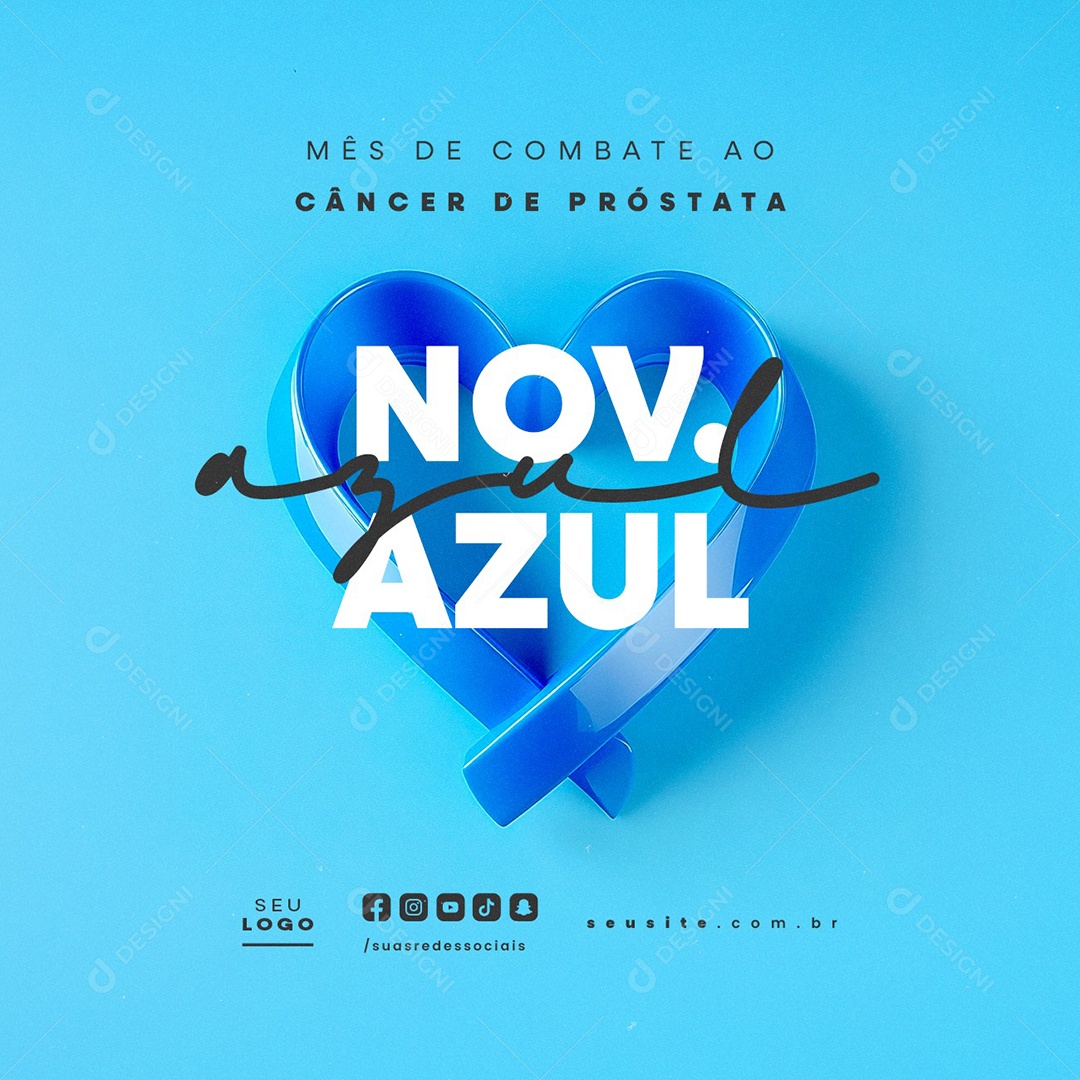 Novembro Azul Mês de Combate ao Câncer de Próstata Social Media PSD Editável