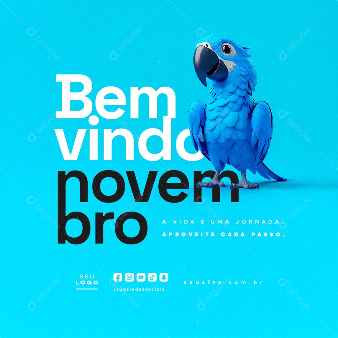 Bem Vindo Novembro A Vida é Uma Jornada Social Media PSD Editável