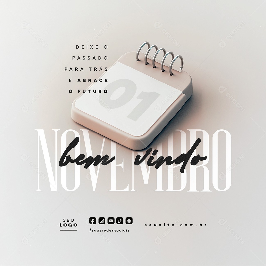 Bem Vindo Novembro Deiixe o Passado para Trás Social Media PSD Editável