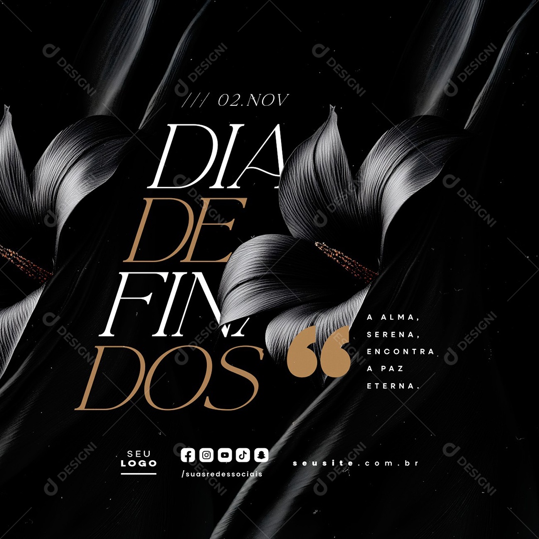 Dia de Finados 02 de Novembro a Alma Serena Social Media PSD Editável