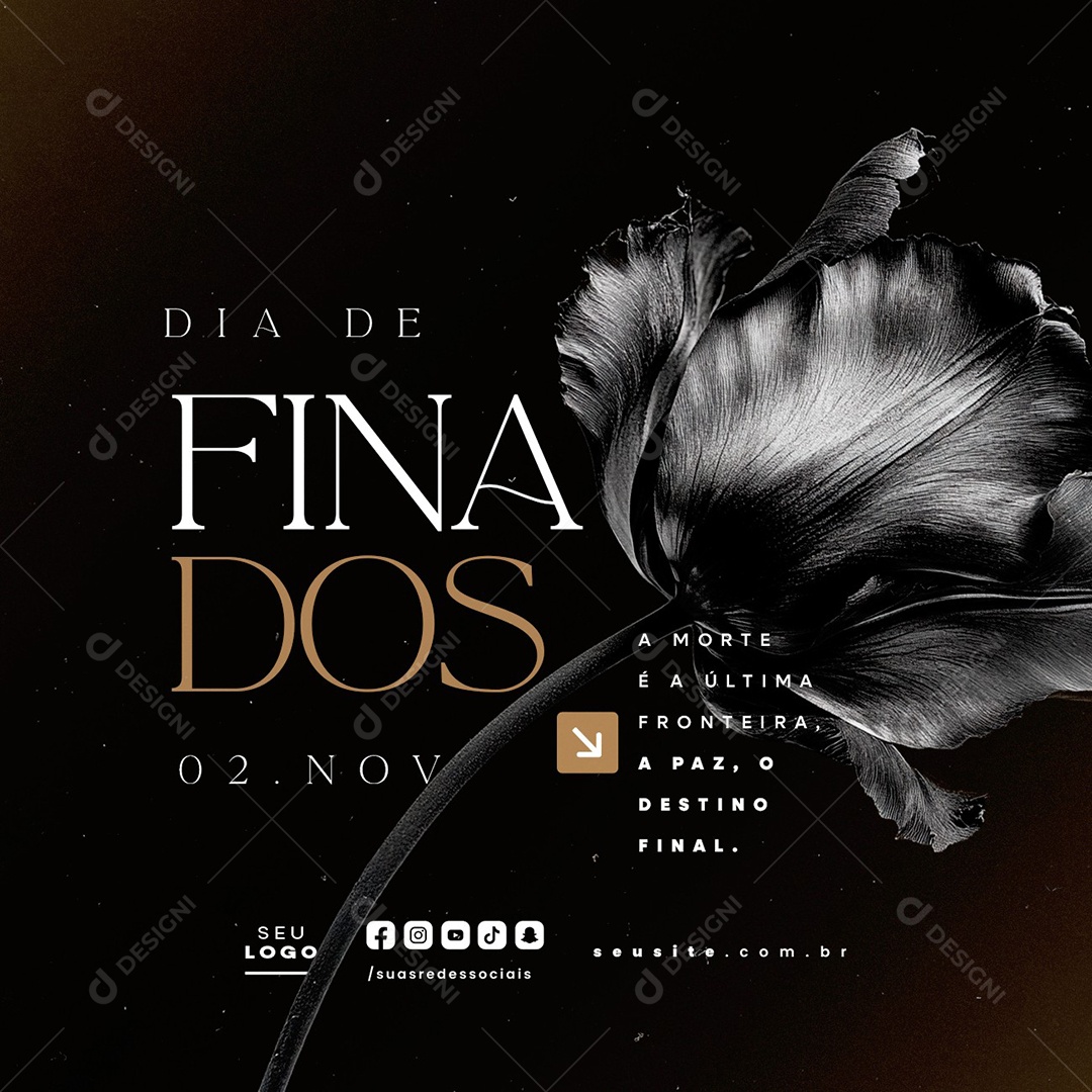 Dia de Finados 02 de Novembro A Morte é a Última Fronteira Social Media PSD Editável