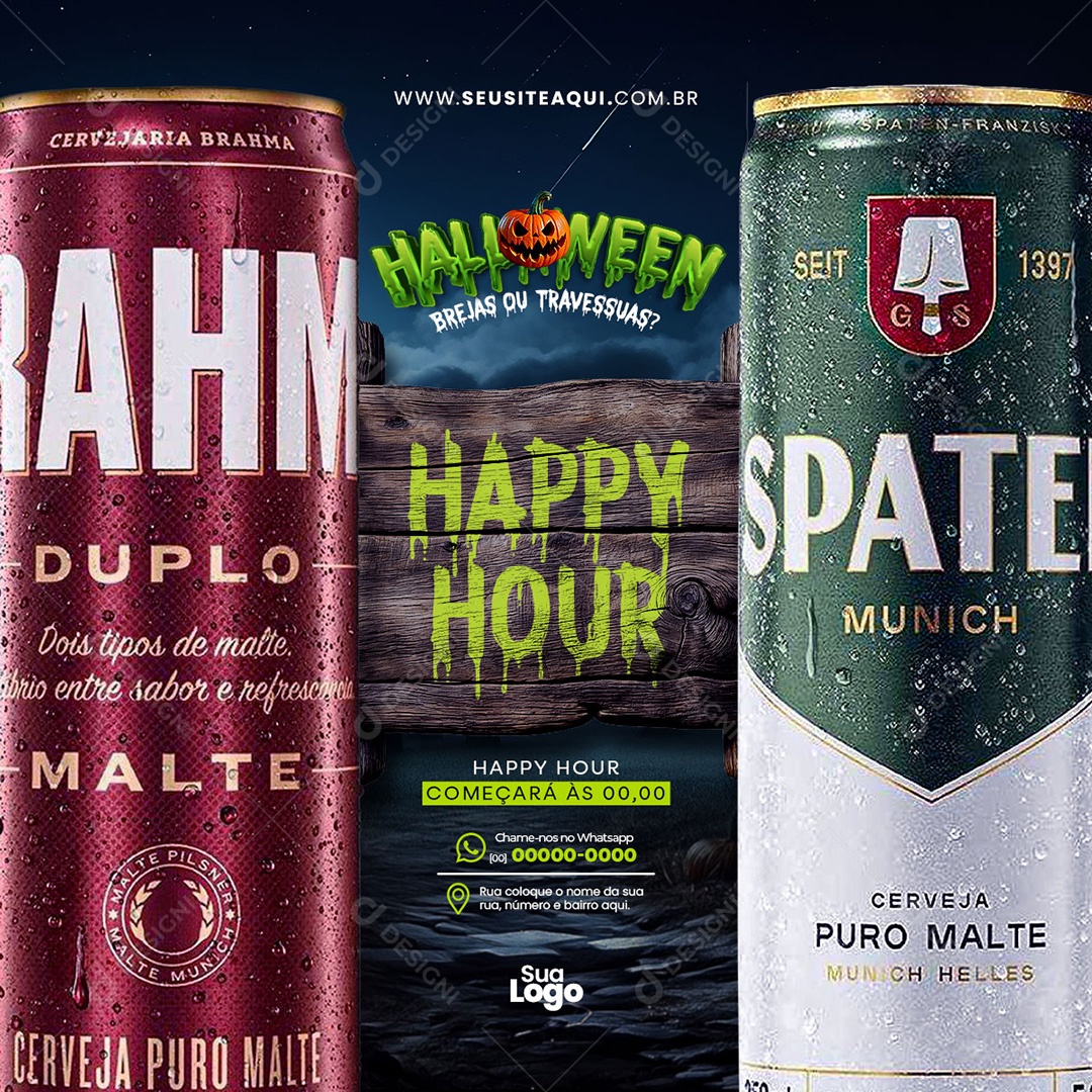 Halloween Cervejaria Social Media PSD Editável