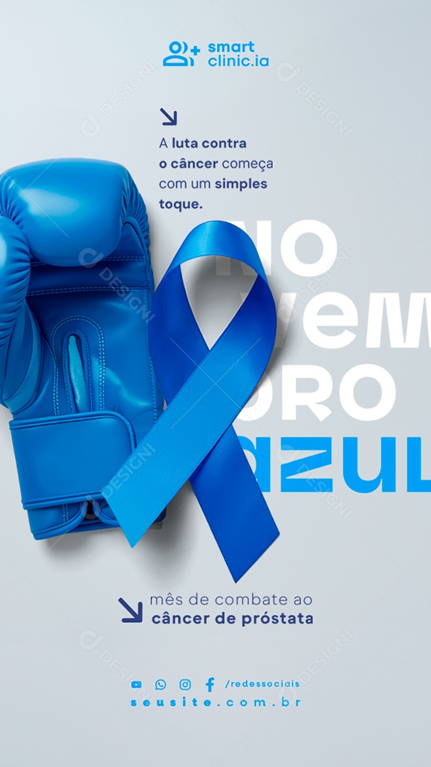 Story Novembro Azul Mês de Combate ao Câncer de Próstata Social Media PSD Editável