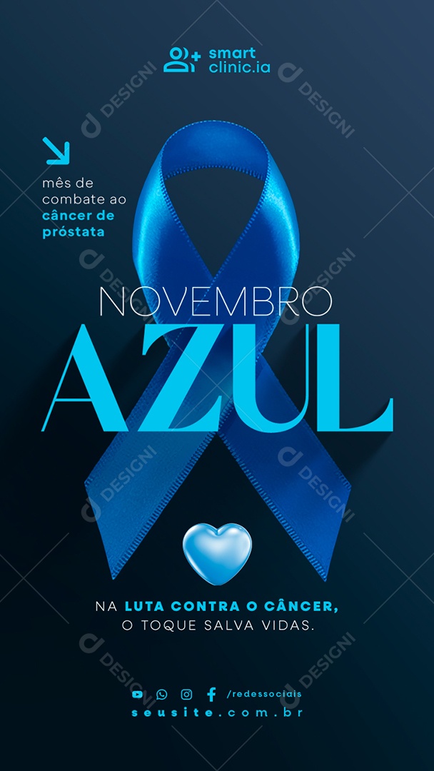 Story Novembro Azul Na Luta Contra o Câncer Social Media PSD Editável