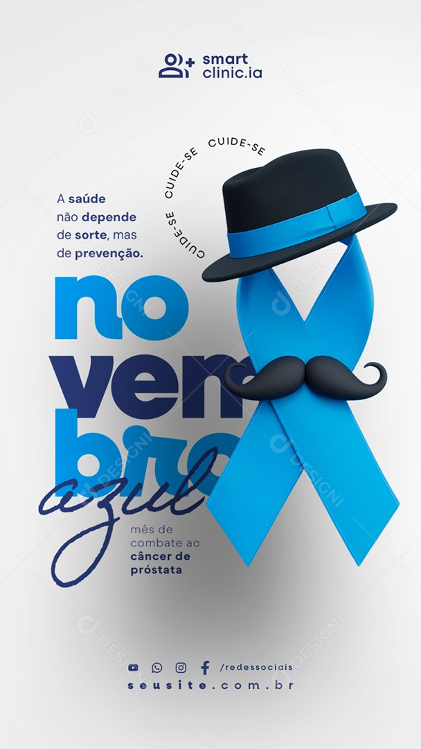 Story Novembro Azul A Saúde Não Depende de Sorte Social Media PSD Editável