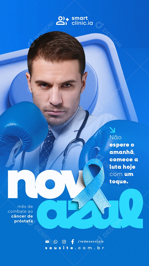 Story Novembro Azul Não Espere o Amanhã Social Media PSD Editável