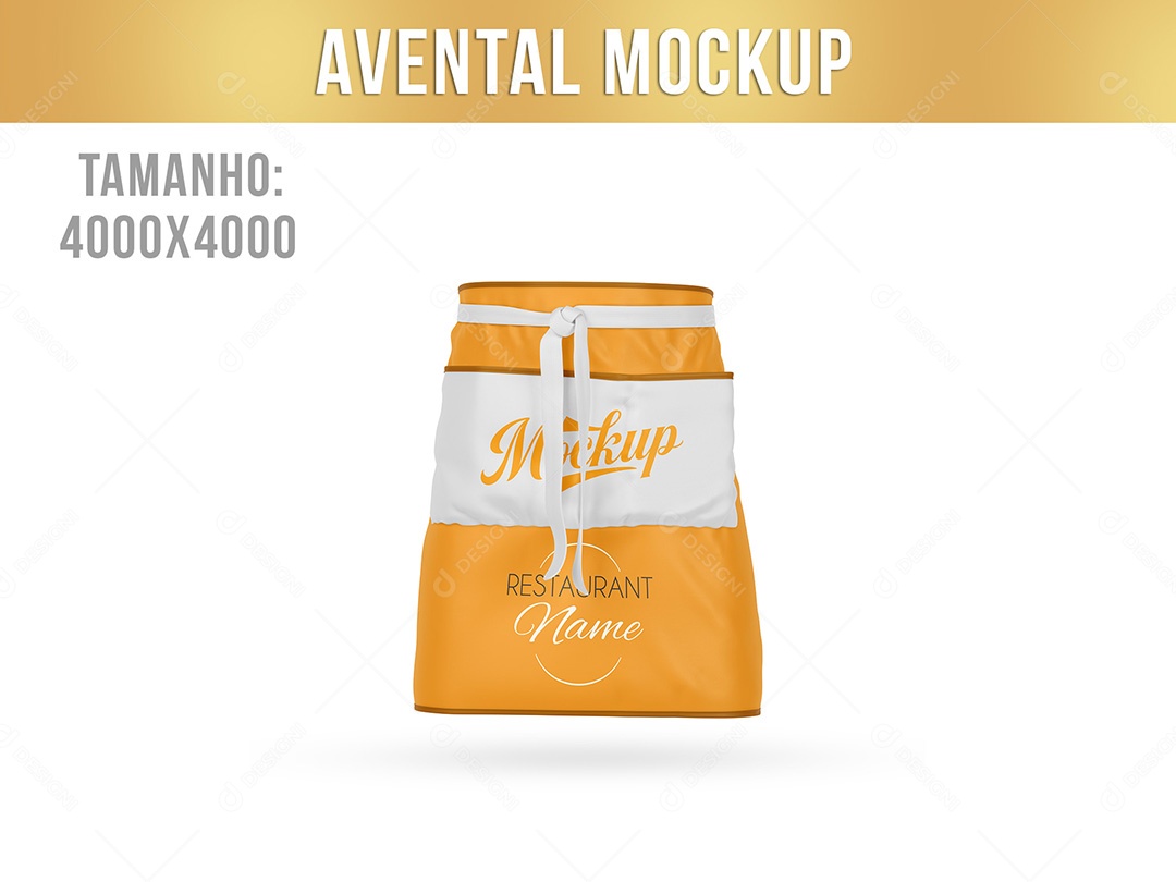 Avental Curto Mockup PSD Editável