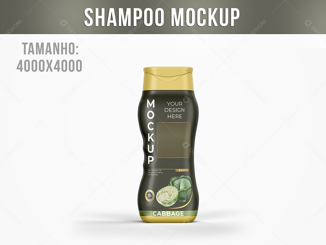 Embalagem de Shampoo Mockup PSD Editável