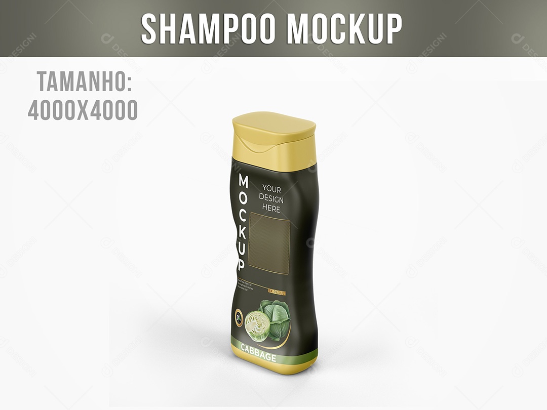 Embalagem de Shampoo Mockup PSD Editável