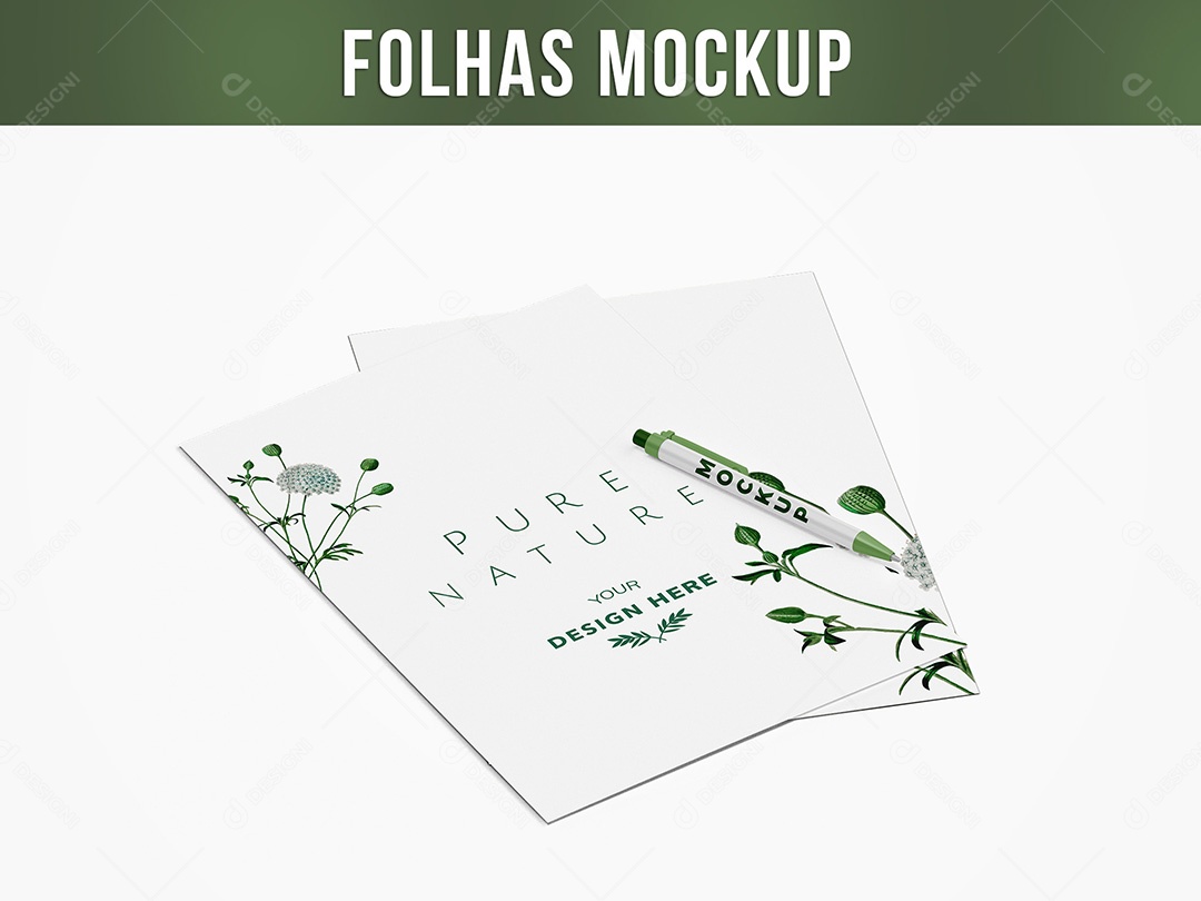 Folhas de Papel Mockup PSD Editável