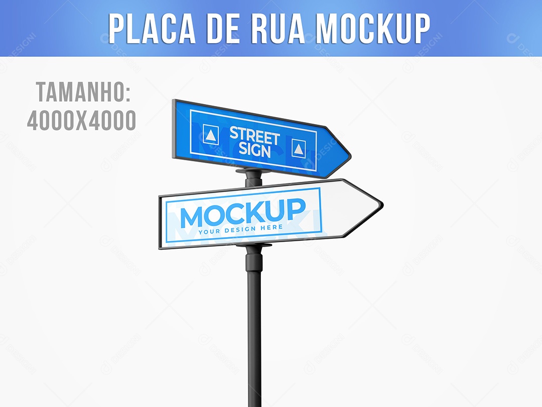 Placa de Rua Mockup PSD Editável
