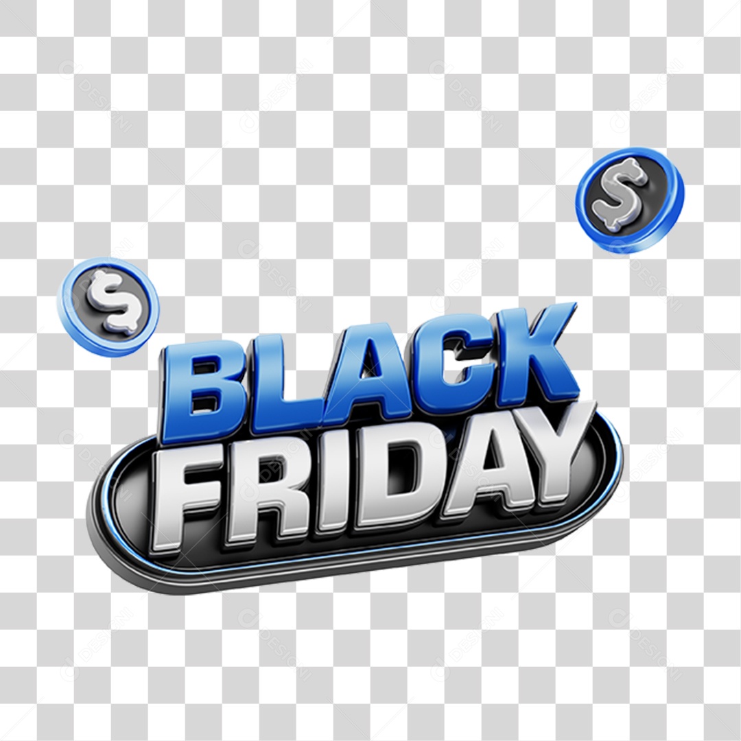 Selo 3D Black Friday PNG Transparente