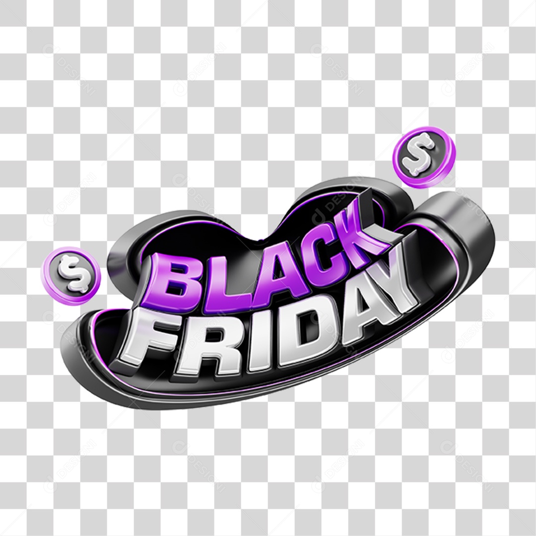 Selo 3D Black Friday PNG Transparente