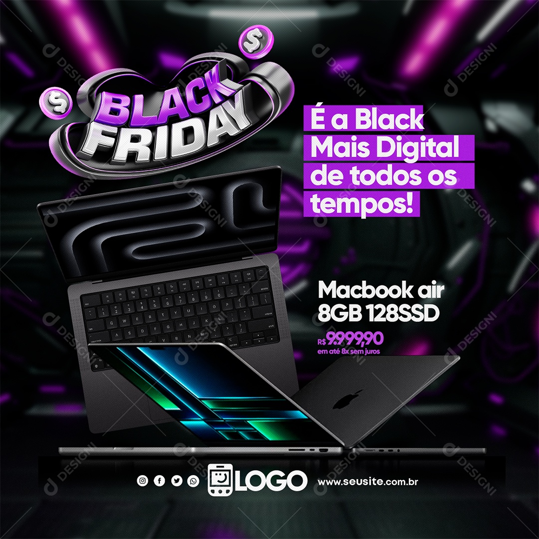 Black Friday Loja de Eletrônicos Social Media PSD Editável