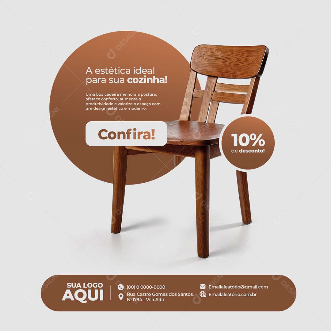 Loja De Móveis Cadeiraa a Estética Ideal para Sua Cozinha Social Media PSD Editável