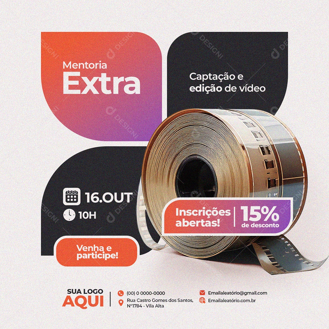 Capturação e Edição De Videos Social Media PSD Editável