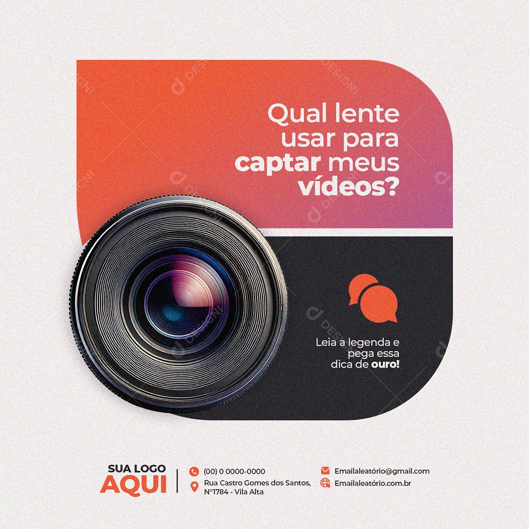 Qual Lente Para Capturar Meus Videos Social Media PSD Editável