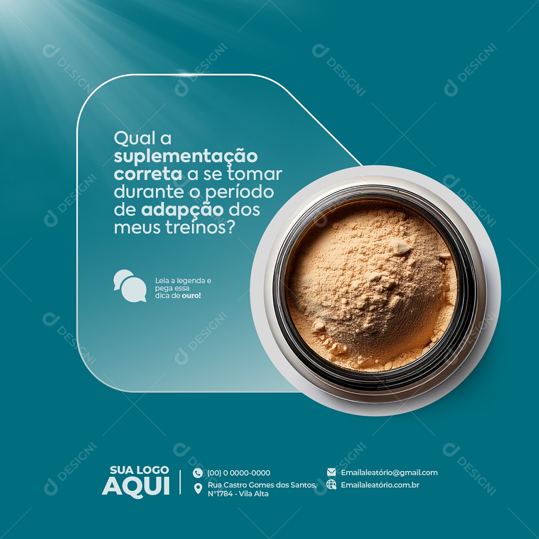 Academia Qual a Suplementação Certa Social Mídia PSD Editável