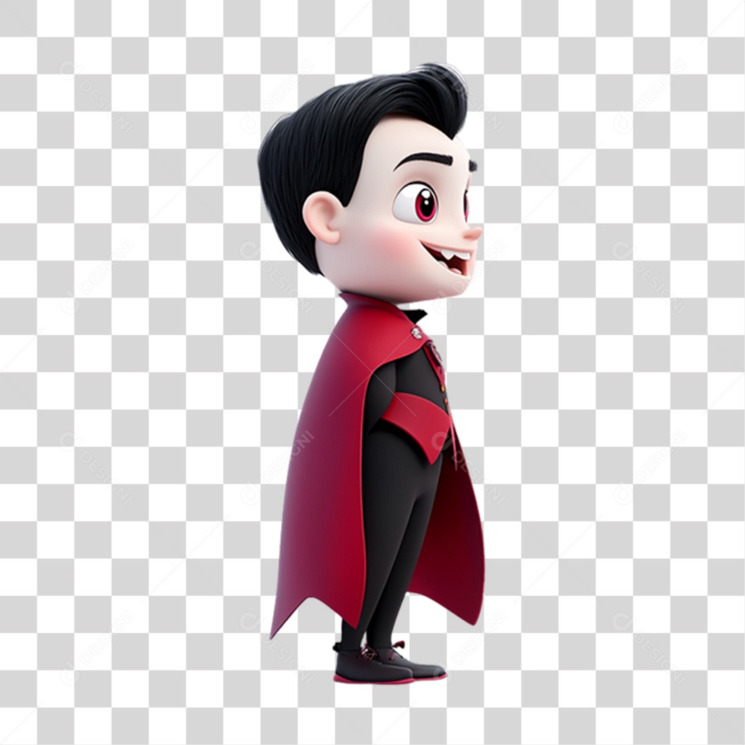 Elemento 3D Personagem de Halloween Vampiro PNG Transparente